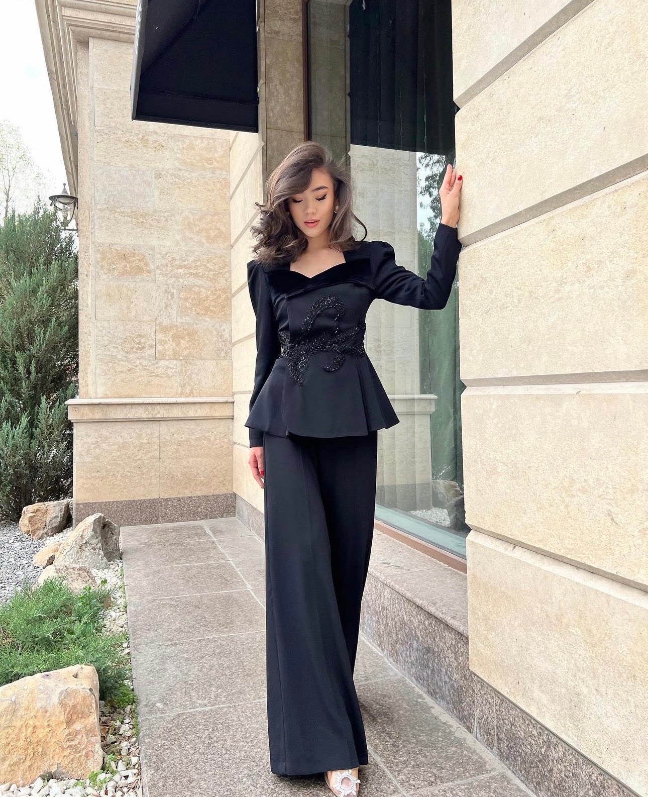 Black pant suit