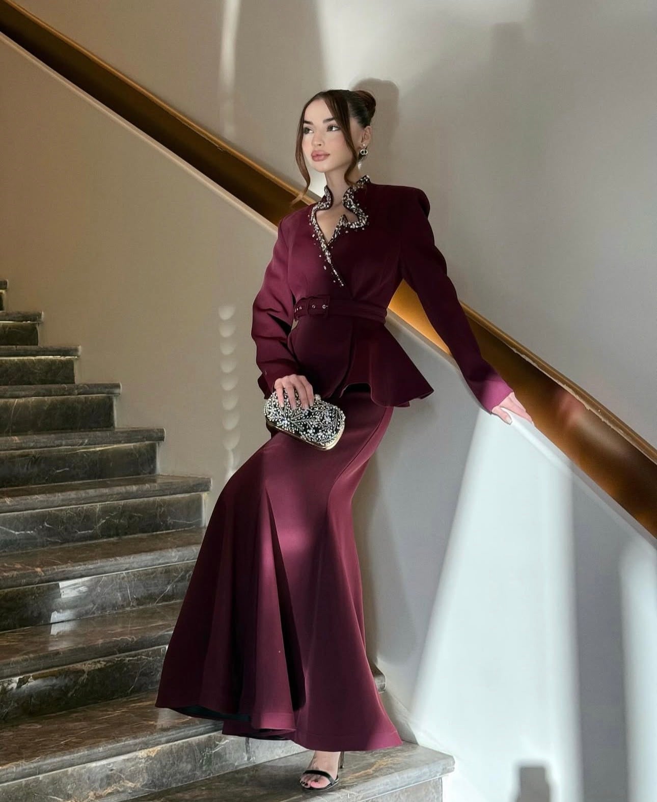 Plum skirt set