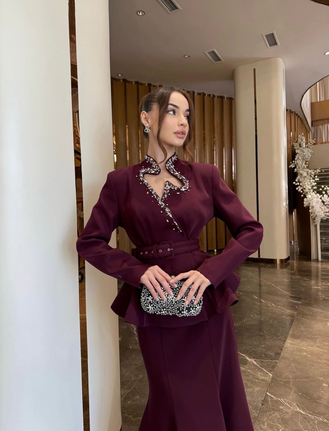 Plum skirt set