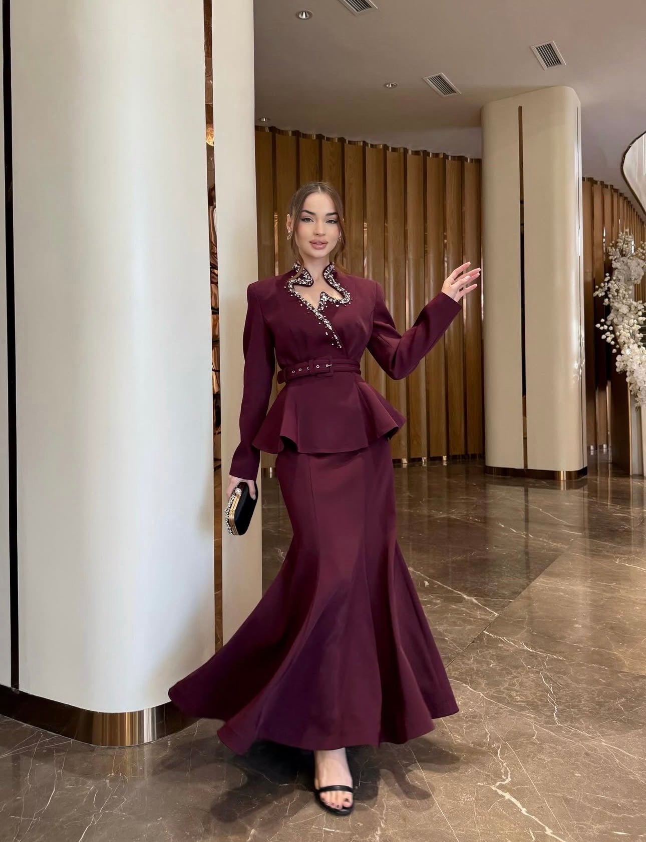 Plum skirt set