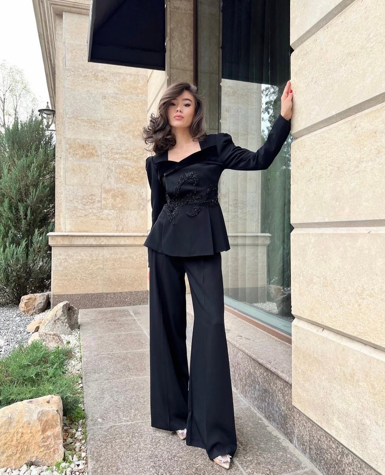 Black pant suit